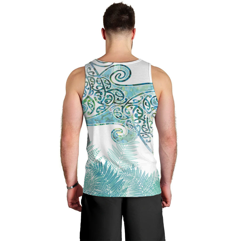 Aotearoa Maori Koru Curves Men Tank Top Mossy Paua Shell LT7 - Polynesian Pride