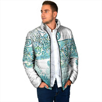 Aotearoa Maori Koru Curves Padded Jacket Mossy Paua Shell LT7 - Polynesian Pride