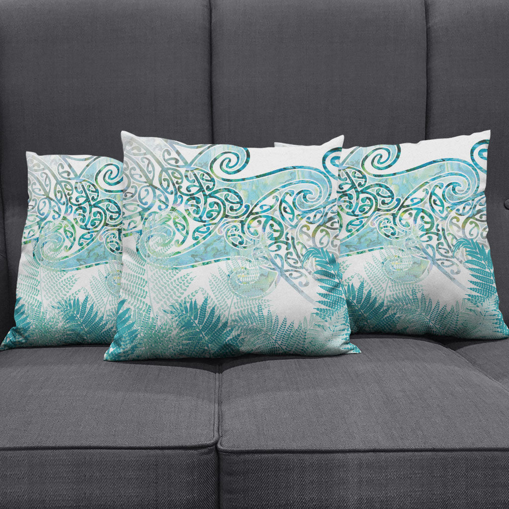 Aotearoa Maori Koru Curves Pillow Cover Mossy Paua Shell LT7 - Polynesian Pride