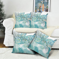 Aotearoa Maori Koru Curves Pillow Cover Mossy Paua Shell LT7 - Polynesian Pride