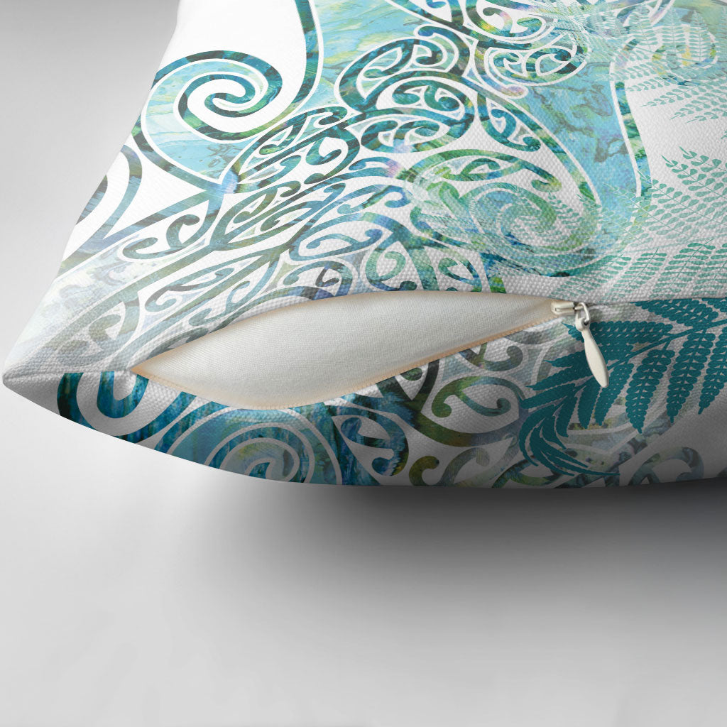 Aotearoa Maori Koru Curves Pillow Cover Mossy Paua Shell LT7 - Polynesian Pride