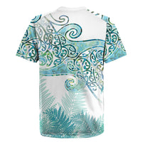 Aotearoa Maori Koru Curves Rugby Jersey Mossy Paua Shell LT7 - Polynesian Pride