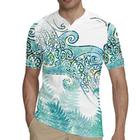 Aotearoa Maori Koru Curves Rugby Jersey Mossy Paua Shell LT7 - Polynesian Pride