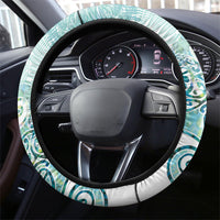 Aotearoa Maori Koru Curves Steering Wheel Cover Mossy Paua Shell LT7 - Polynesian Pride