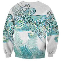 Aotearoa Maori Koru Curves Sweatshirt Mossy Paua Shell LT7 - Polynesian Pride