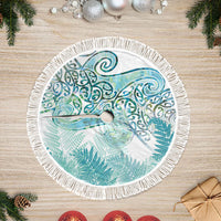 Aotearoa Maori Koru Curves Tree Skirt Mossy Paua Shell