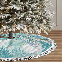 Aotearoa Maori Koru Curves Tree Skirt Mossy Paua Shell