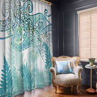 Aotearoa Maori Koru Curves Window Curtain Mossy Paua Shell LT7 - Polynesian Pride