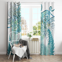 Aotearoa Maori Koru Curves Window Curtain Mossy Paua Shell LT7 - Polynesian Pride