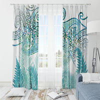 Aotearoa Maori Koru Curves Window Curtain Mossy Paua Shell LT7 - Polynesian Pride