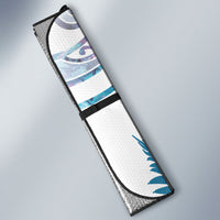 Aotearoa Maori Koru Curves Auto Sun Shade Aqua Paua Shell LT7 - Polynesian Pride