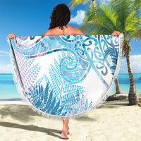 Aotearoa Maori Koru Curves Beach Blanket Aqua Paua Shell LT7 - Polynesian Pride