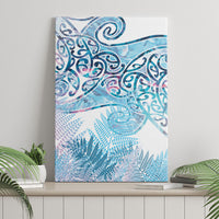 Aotearoa Maori Koru Curves Canvas Wall Art Aqua Paua Shell LT7 - Polynesian Pride