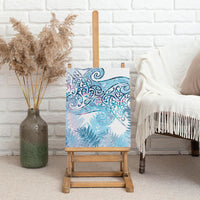 Aotearoa Maori Koru Curves Canvas Wall Art Aqua Paua Shell LT7 - Polynesian Pride