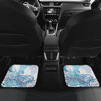 Aotearoa Maori Koru Curves Car Mats Aqua Paua Shell LT7 Set 2pcs - Back Blue - Polynesian Pride