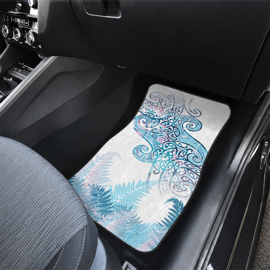 Aotearoa Maori Koru Curves Car Mats Aqua Paua Shell LT7 - Polynesian Pride