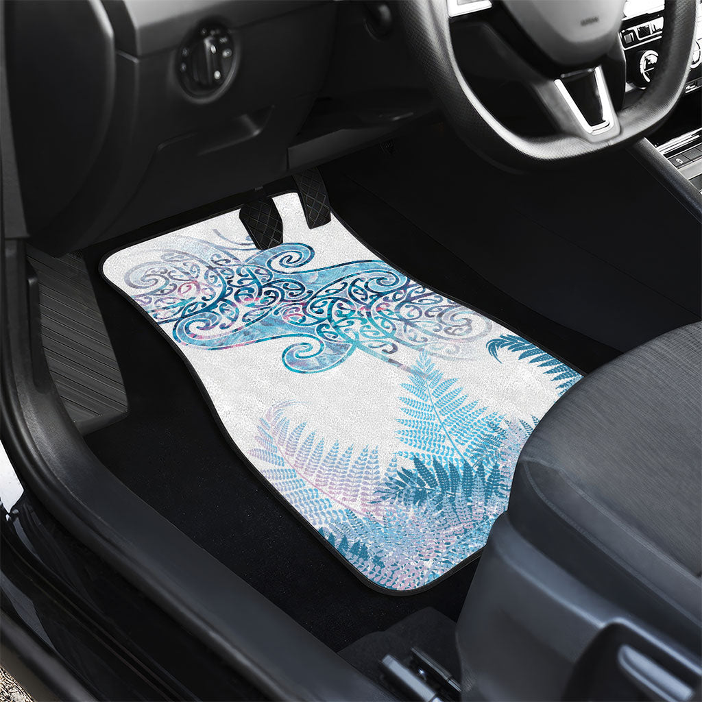 Aotearoa Maori Koru Curves Car Mats Aqua Paua Shell LT7 - Polynesian Pride