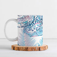 Aotearoa Maori Koru Curves Ceramic Mug Aqua Paua Shell LT7 Blue - Polynesian Pride