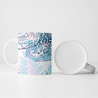 Aotearoa Maori Koru Curves Ceramic Mug Aqua Paua Shell LT7 - Polynesian Pride