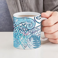 Aotearoa Maori Koru Curves Ceramic Mug Aqua Paua Shell LT7 - Polynesian Pride