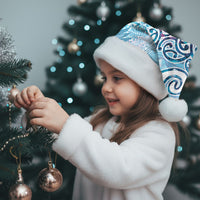 Aotearoa Maori Koru Curves Christmas Santa Hat Aqua Paua Shell
