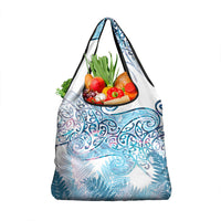Aotearoa Maori Koru Curves Grocery Bag Aqua Paua Shell LT7 1-pack One Size Blue - Polynesian Pride