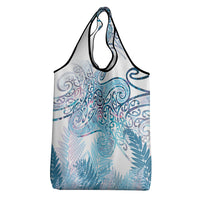 Aotearoa Maori Koru Curves Grocery Bag Aqua Paua Shell LT7 - Polynesian Pride