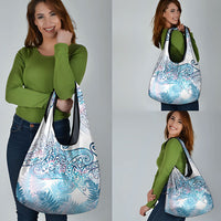 Aotearoa Maori Koru Curves Grocery Bag Aqua Paua Shell LT7 - Polynesian Pride