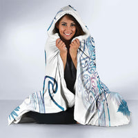 Aotearoa Maori Koru Curves Hooded Blanket Aqua Paua Shell LT7 - Polynesian Pride