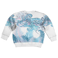 Aotearoa Maori Koru Curves Kid Ugly Christmas Sweater Aqua Paua Shell