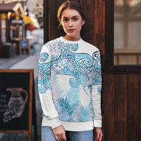 Aotearoa Maori Koru Curves Ugly Christmas Sweater Aqua Paua Shell