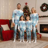 Aotearoa Maori Koru Curves Christmas Pajama Set Aqua Paua Shell