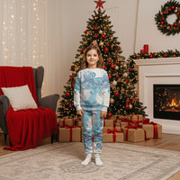 Aotearoa Maori Koru Curves Christmas Pajama Set Aqua Paua Shell