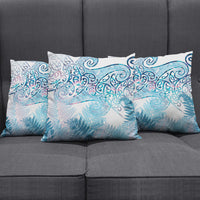 Aotearoa Maori Koru Curves Pillow Cover Aqua Paua Shell LT7 - Polynesian Pride