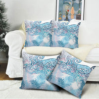 Aotearoa Maori Koru Curves Pillow Cover Aqua Paua Shell LT7 - Polynesian Pride