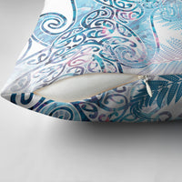 Aotearoa Maori Koru Curves Pillow Cover Aqua Paua Shell LT7 - Polynesian Pride