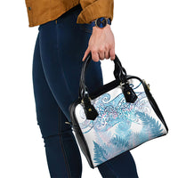 Aotearoa Maori Koru Curves Shoulder Handbag Aqua Paua Shell LT7 - Polynesian Pride
