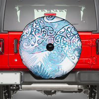 Aotearoa Maori Koru Curves Spare Tire Cover Aqua Paua Shell LT7 - Polynesian Pride