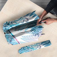 Aotearoa Maori Koru Curves Umbrella Aqua Paua Shell LT7 - Polynesian Pride