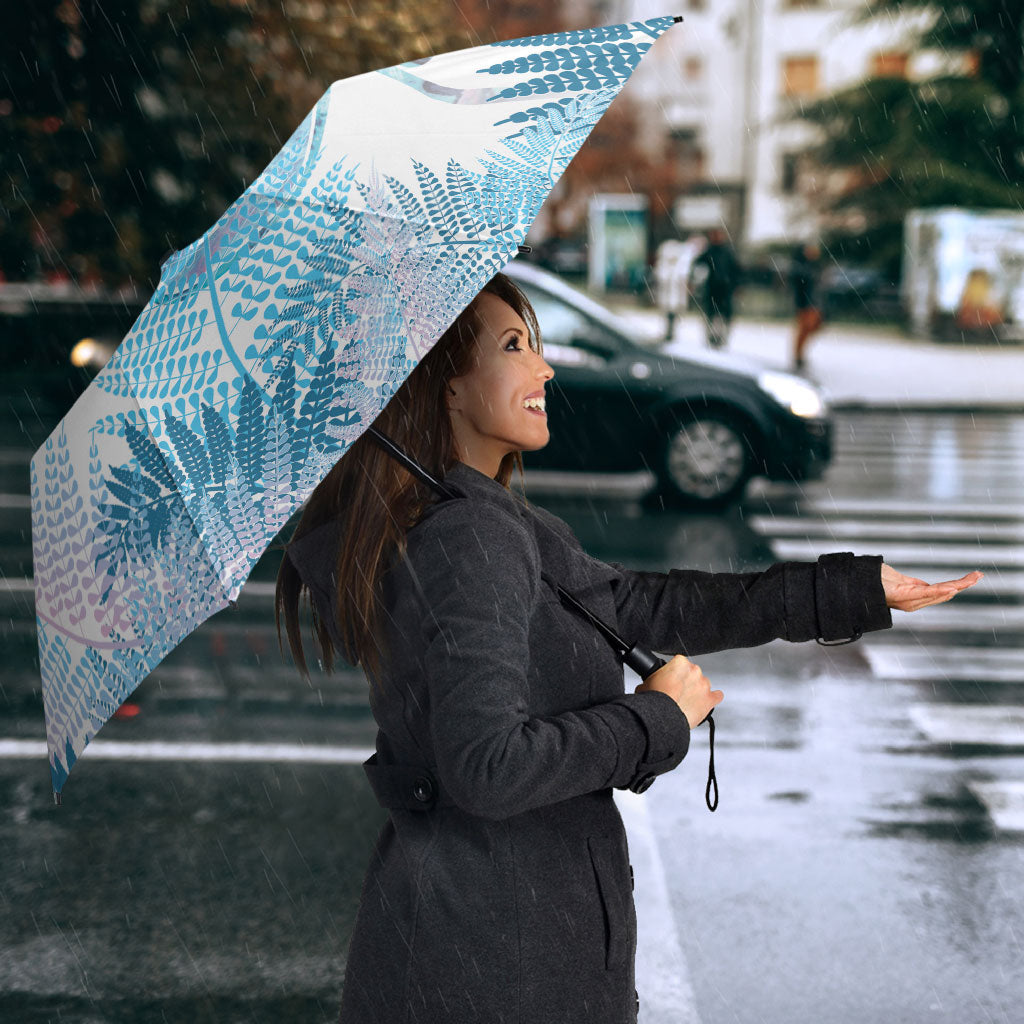 Aotearoa Maori Koru Curves Umbrella Aqua Paua Shell LT7 - Polynesian Pride