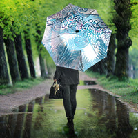Aotearoa Maori Koru Curves Umbrella Aqua Paua Shell LT7 - Polynesian Pride