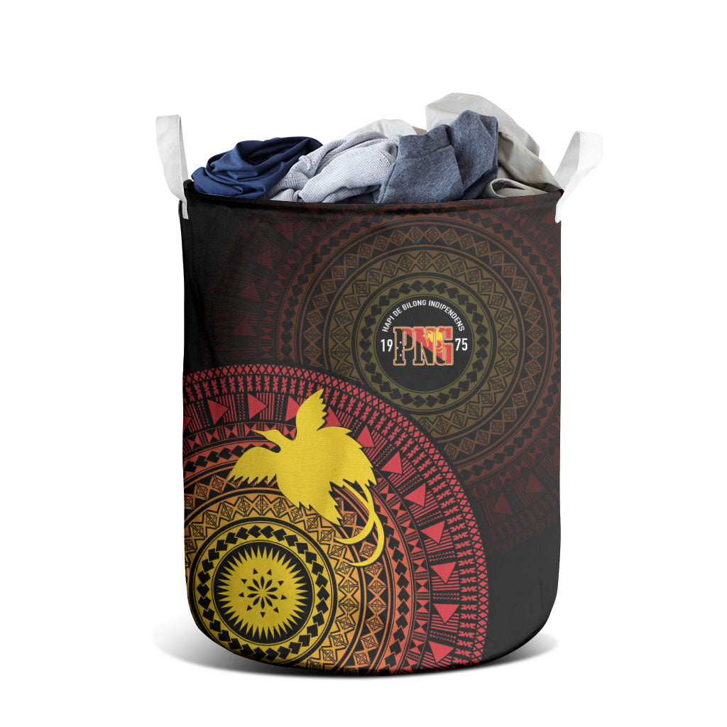 Papua New Guinea Independence Laundry Basket Tapa Circle LT7 - Polynesian Pride