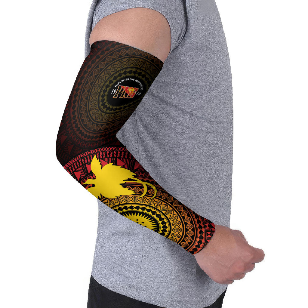 Papua New Guinea Independence Personalized Arm Sleeves Tapa Circle LT7 - Polynesian Pride
