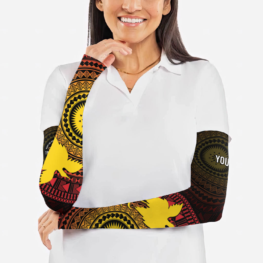 Papua New Guinea Independence Personalized Arm Sleeves Tapa Circle LT7 - Polynesian Pride