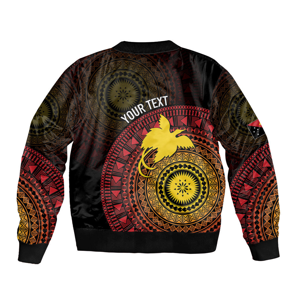 Papua New Guinea Independence Personalized Bomber Jacket Tapa Circle LT7 - Polynesian Pride