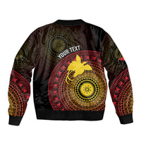 Papua New Guinea Independence Personalized Bomber Jacket Tapa Circle LT7 - Polynesian Pride