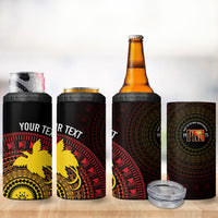 Papua New Guinea Independence Personalized 4 in 1 Can Cooler Tumbler Tapa Circle LT7 - Polynesian Pride