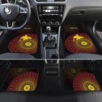 Papua New Guinea Independence Personalized Car Mats Tapa Circle LT7 Set 4pcs Black - Polynesian Pride