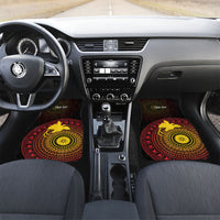 Papua New Guinea Independence Personalized Car Mats Tapa Circle LT7 Set 2pcs - Front Black - Polynesian Pride