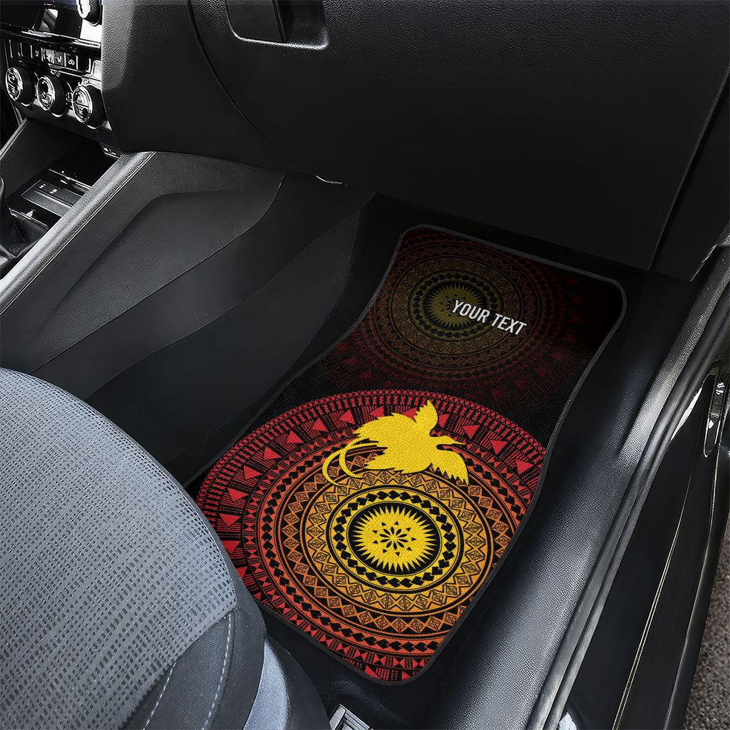 Papua New Guinea Independence Personalized Car Mats Tapa Circle LT7 - Polynesian Pride